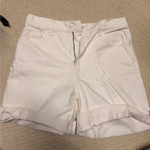 Express white denim shorts